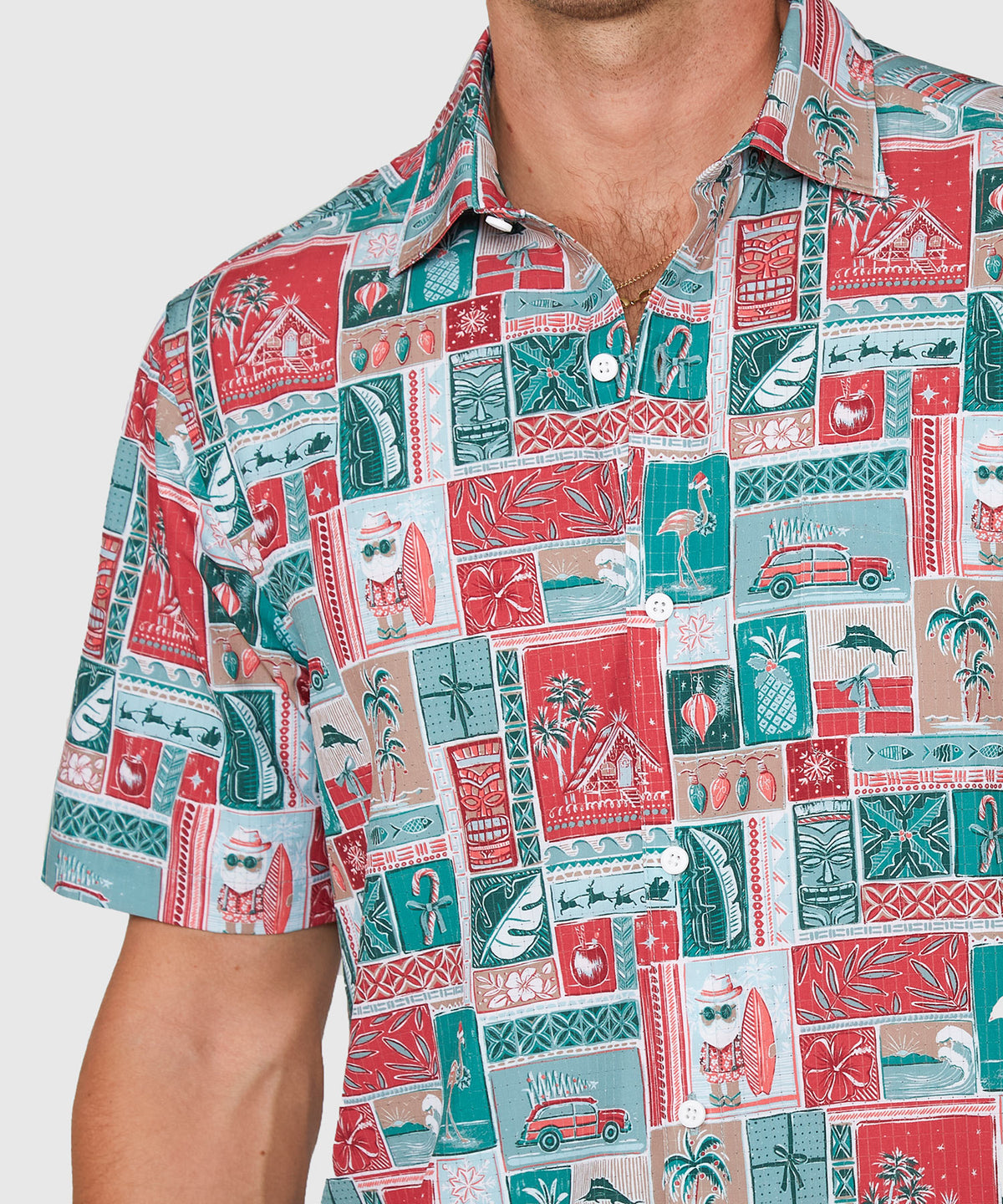 Tommy Bahama Short Sleeve Bahama Coast Gift Wrap Sport Shirt, Men's Big & Tall