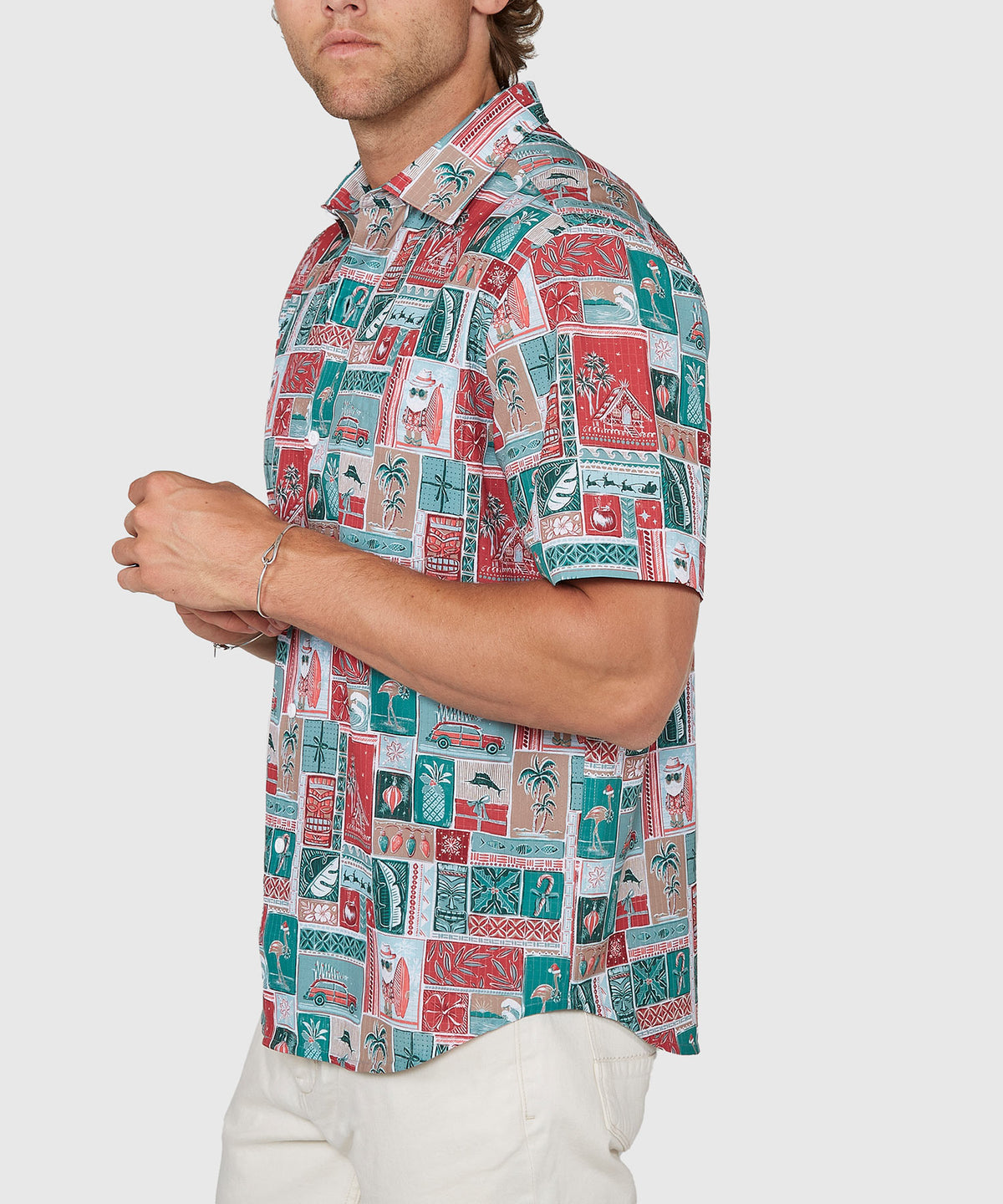 Tommy Bahama Short Sleeve Bahama Coast Gift Wrap Sport Shirt, Men's Big & Tall