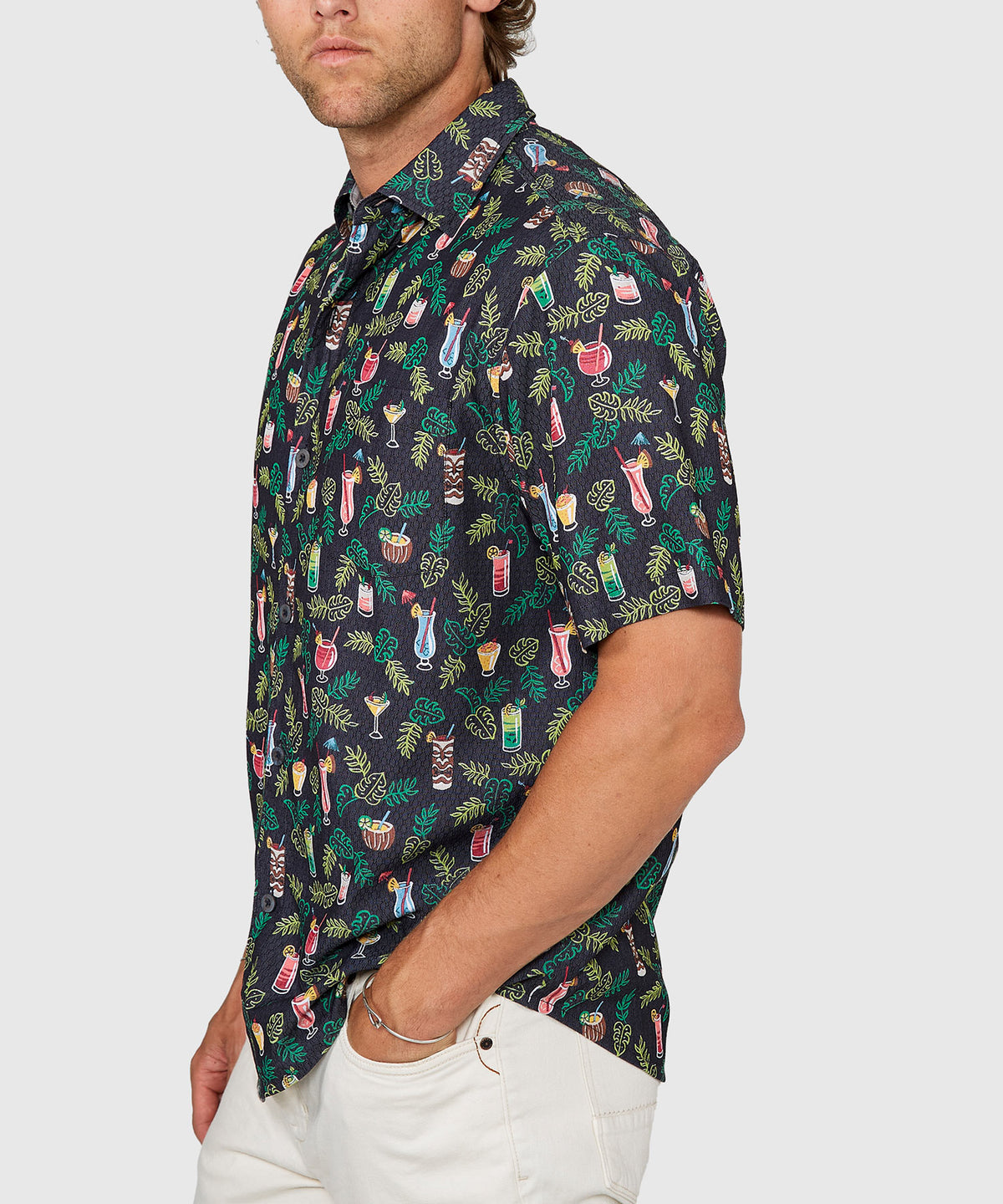 Tommy Bahama Short Sleeve Coastal Ease Midnight Mojito Sport Shirt, Men's Big & Tall