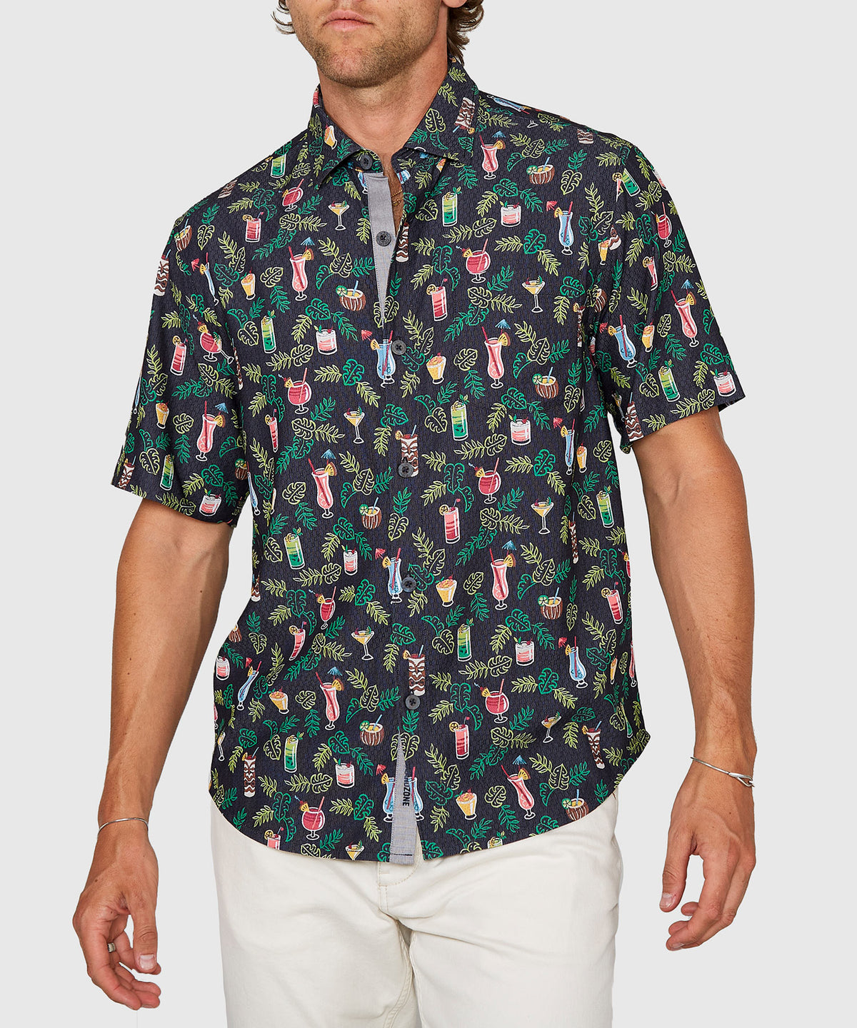 Tommy Bahama Short Sleeve Coastal Ease Midnight Mojito Sport Shirt, Men's Big & Tall