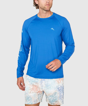 Tommy Bahama Long Sleeve Chill Time Surf Crew Rash Guard T-Shirt