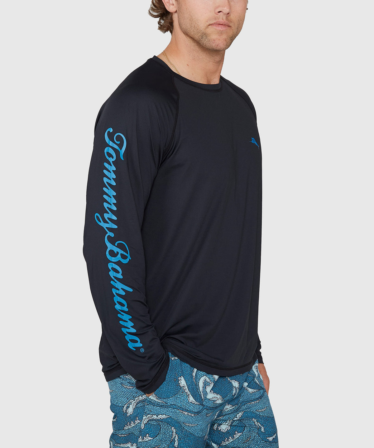 Tommy Bahama Long Sleeve Chill Time Surf Crew Rash Guard T-Shirt, Men's Big & Tall