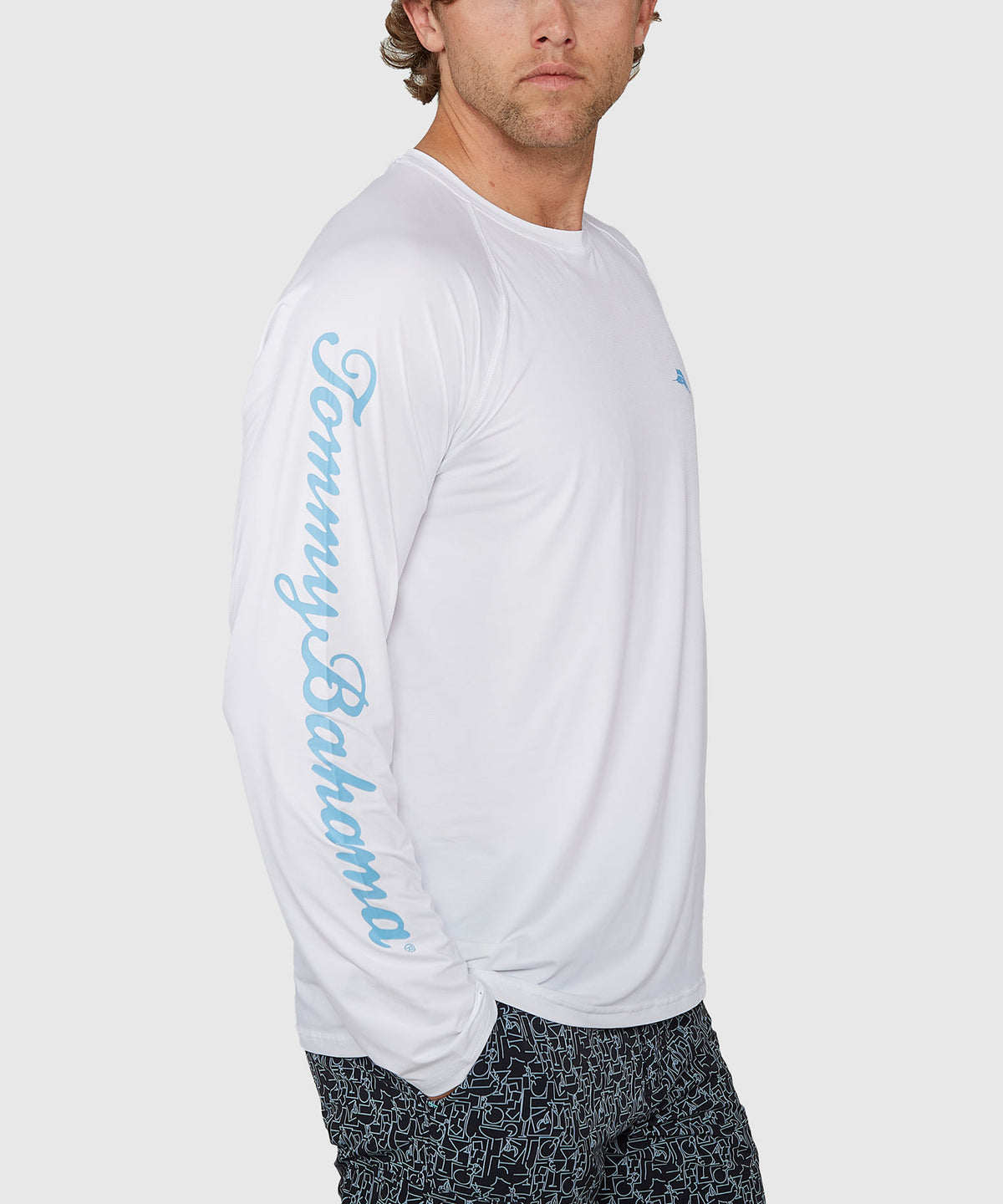 Tommy Bahama Long Sleeve Chill Time Surf Crew Rash Guard T-Shirt, Men's Big & Tall