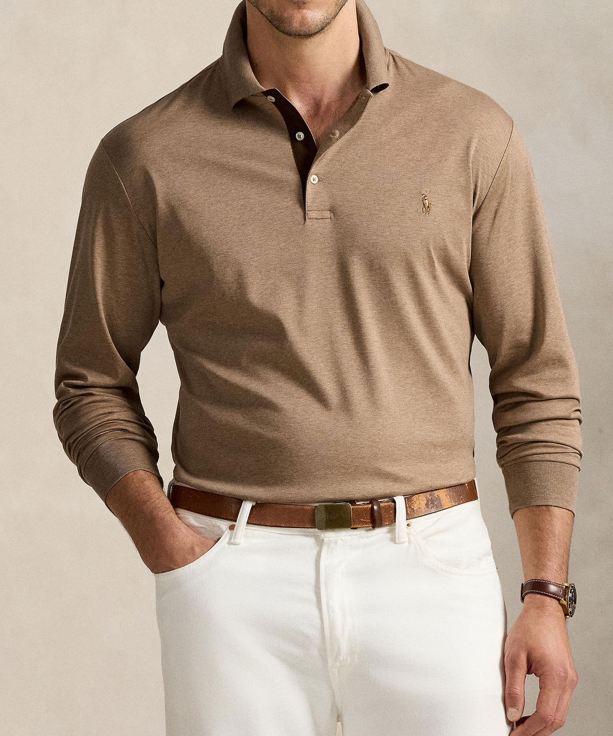 Polo Ralph Lauren Long Sleeve Soft Touch Cotton Polo, Men's Big & Tall