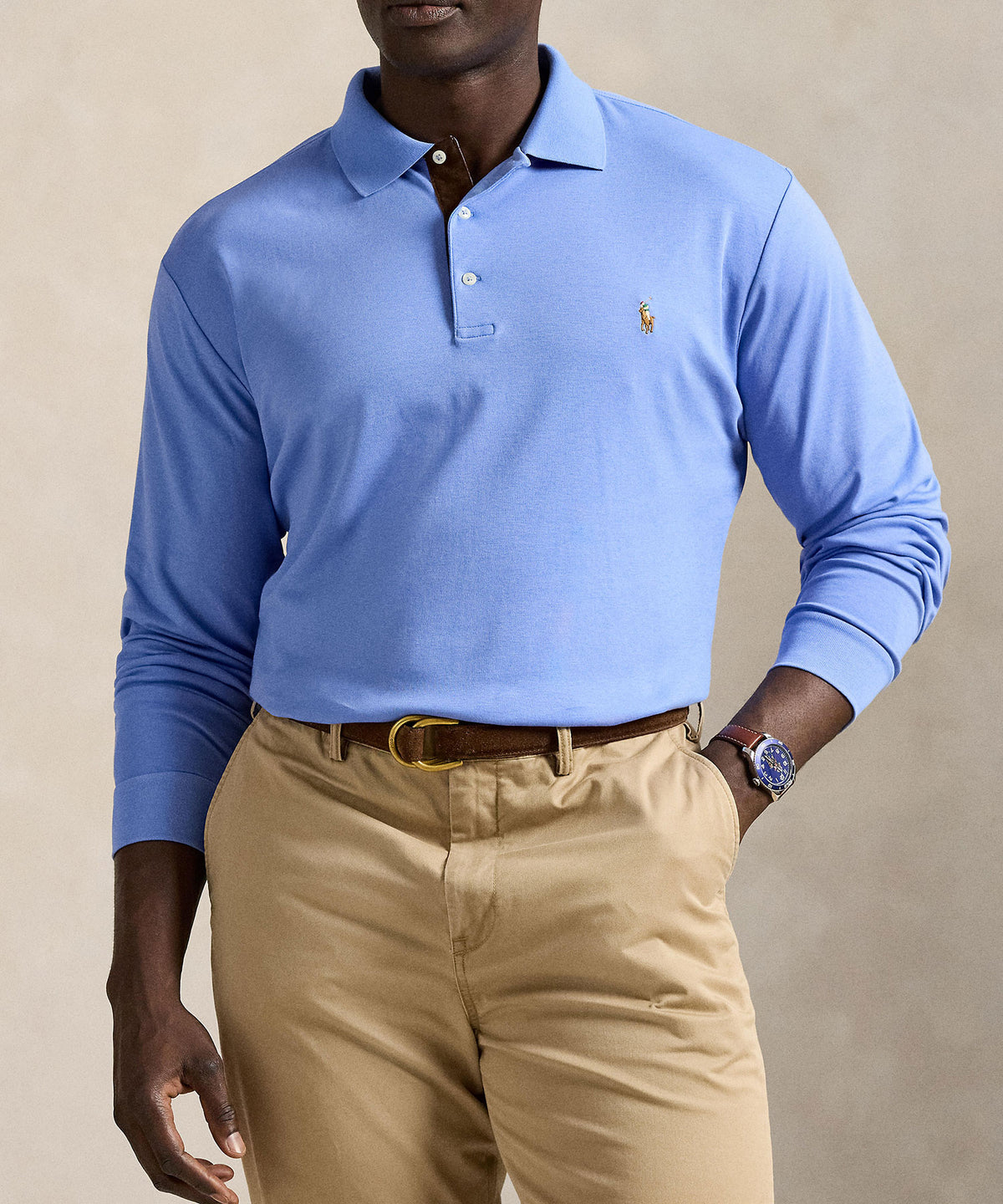 Polo Ralph Lauren Long Sleeve Soft Touch Cotton Polo, Men's Big & Tall