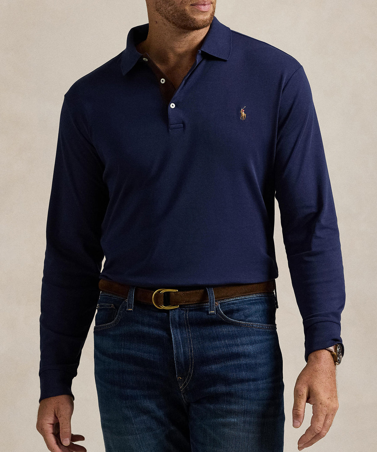 Polo Ralph Lauren Long Sleeve Soft Touch Cotton Polo, Men's Big & Tall