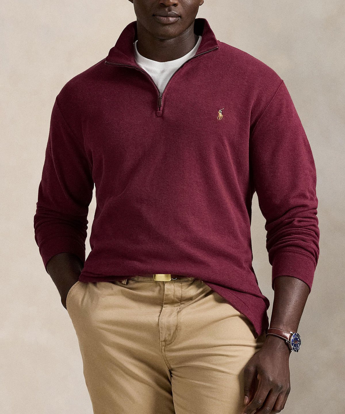 Polo Ralph Lauren Long Sleeve Estate Rib Half-Zip Sweater, Men's Big & Tall