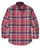 Men's long-sleeve plaid button-up sport shirt, red with blue and green plaid - Red/Green
