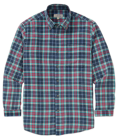 Westport Lifestyle Long Sleeve Button Down Collar Plaid Sport Shirt, Men's Big & Tall