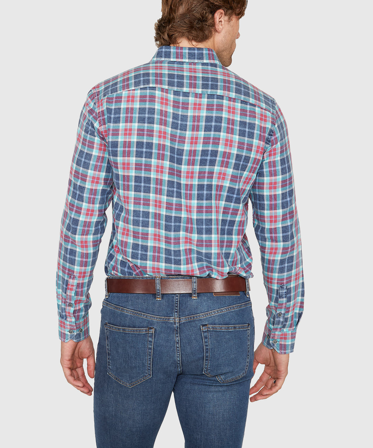 Westport Lifestyle Long Sleeve Button Down Collar Plaid Sport Shirt, Men's Big & Tall