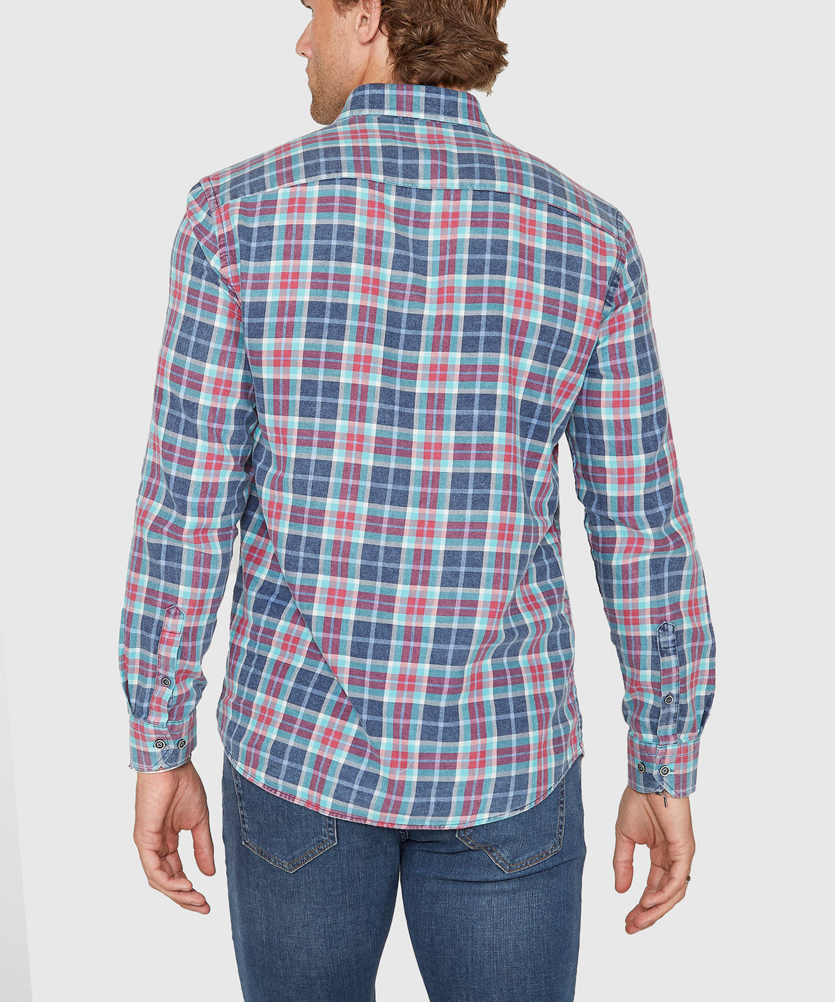 Westport Lifestyle Long Sleeve Button Down Collar Plaid Sport Shirt, Men's Big & Tall