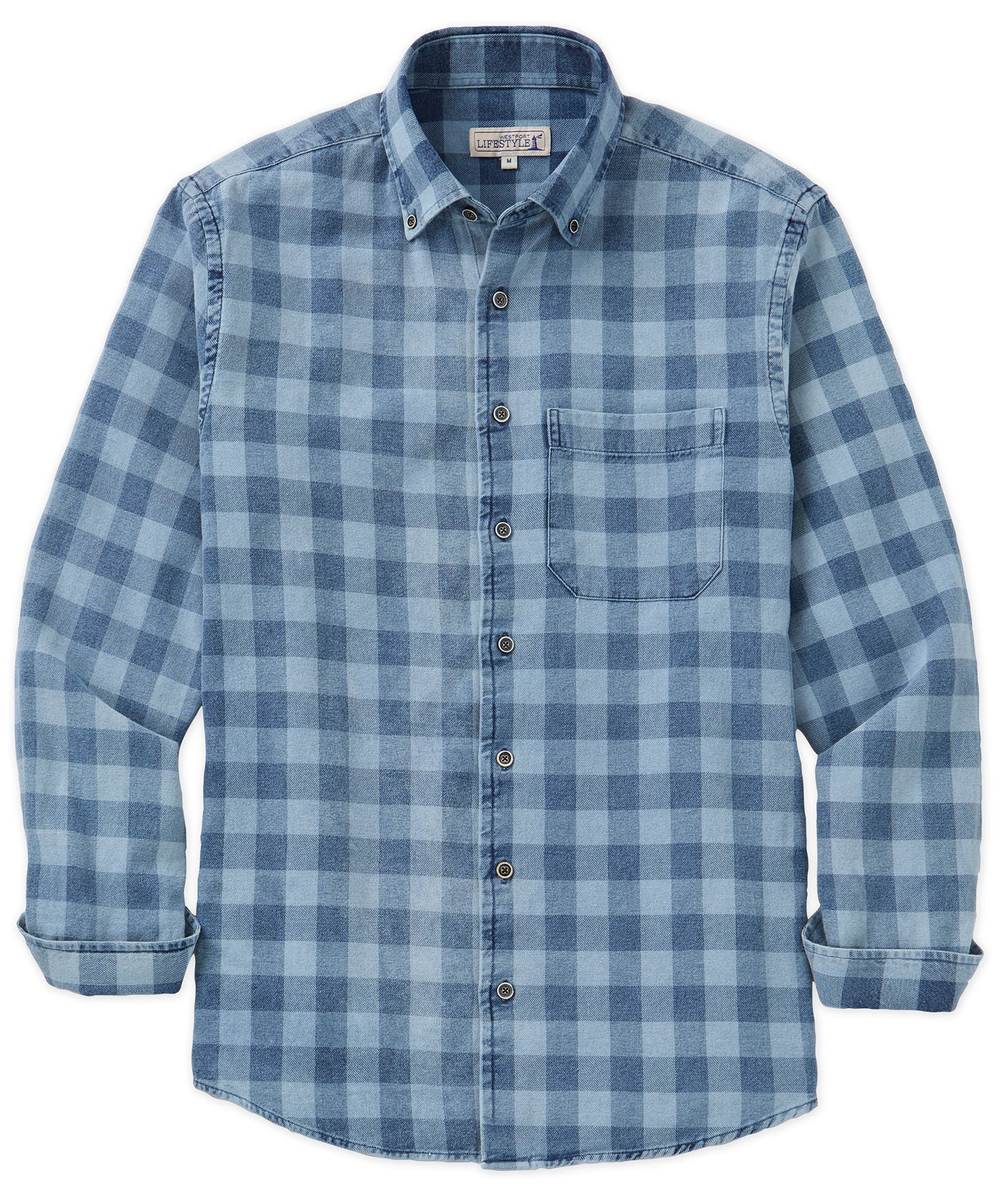 Westport Lifestyle Long Sleeve Button Down Collar Plaid Sport Shirt