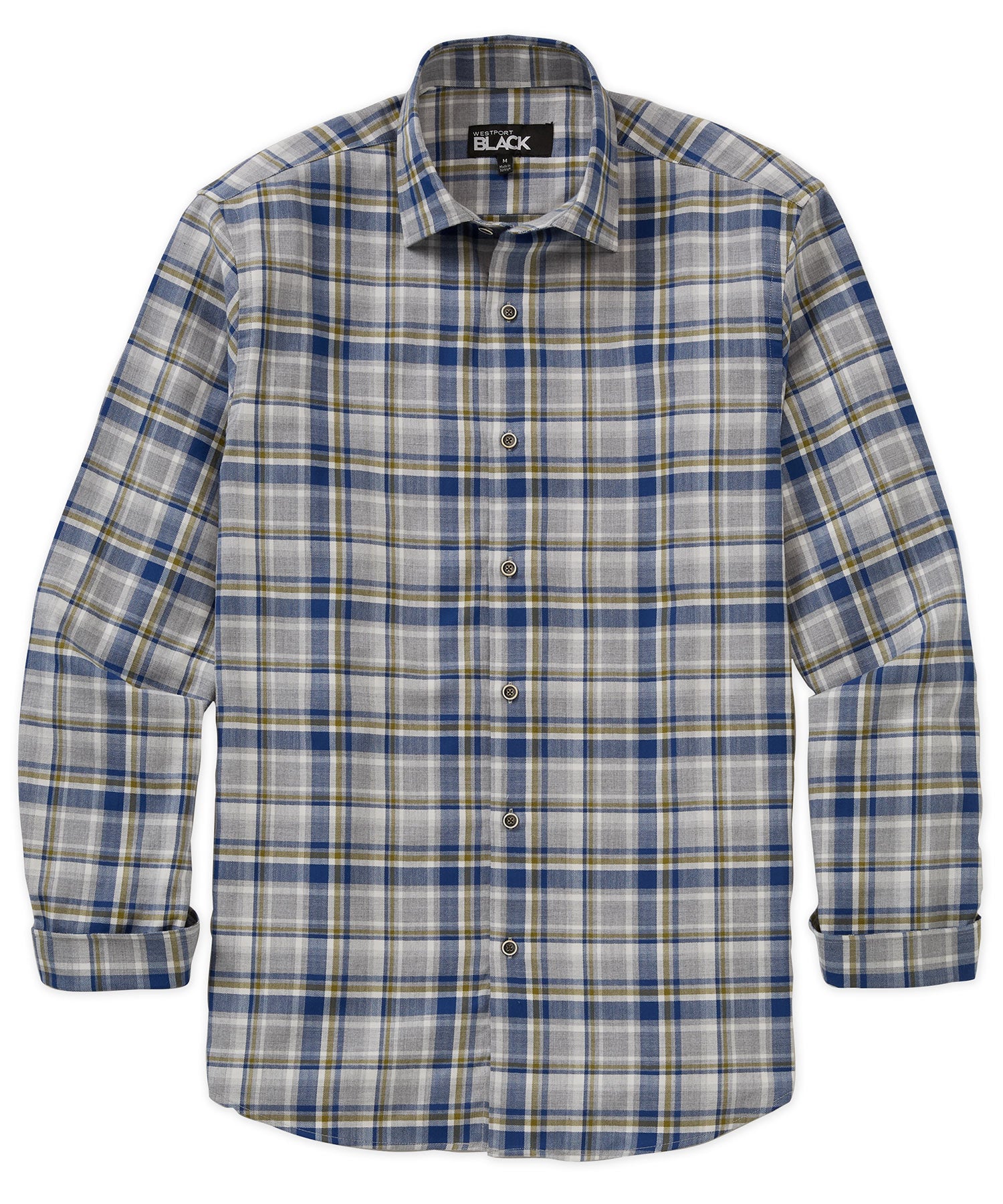 Westport Black Long Sleeve Button Under Spread Collar Sport Shirt