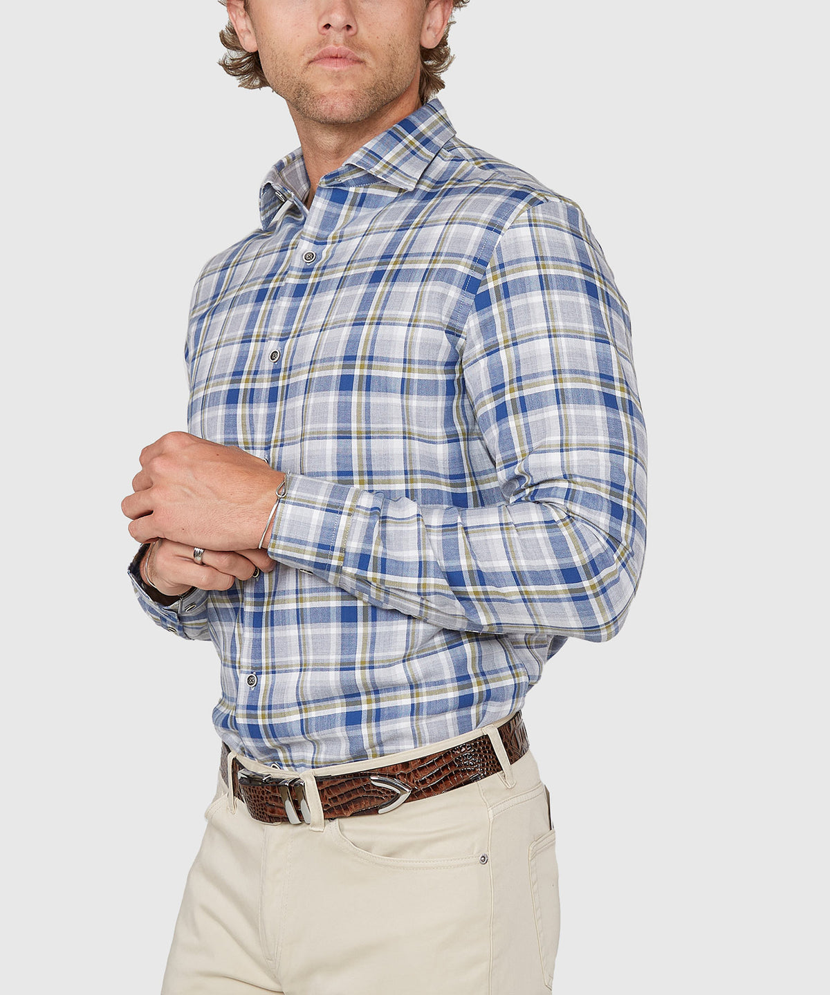 Westport Black Long Sleeve Button Under Spread Collar Sport Shirt, Men's Big & Tall