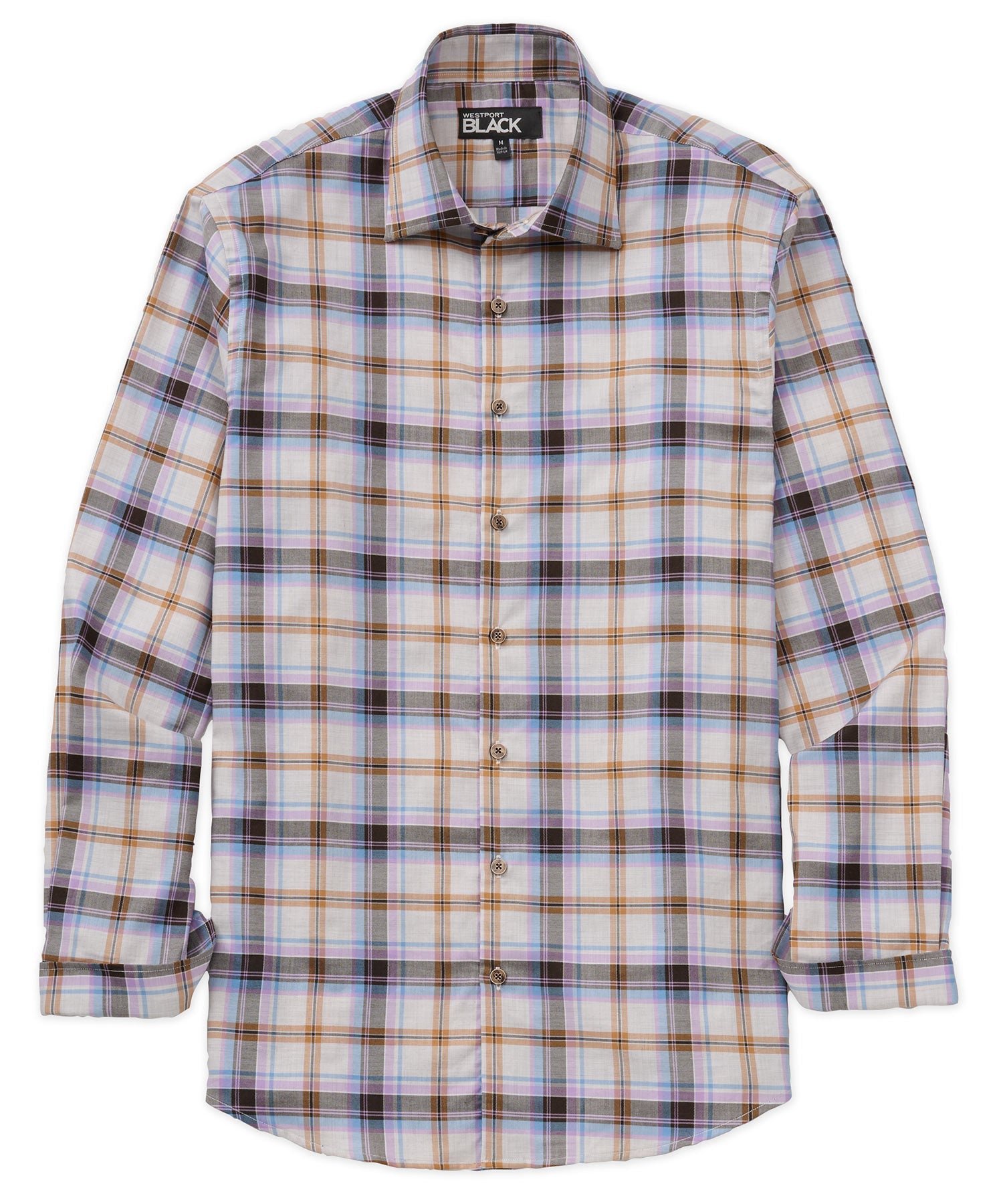 Westport Black Long Sleeve Button Under Spread Collar Sport Shirt
