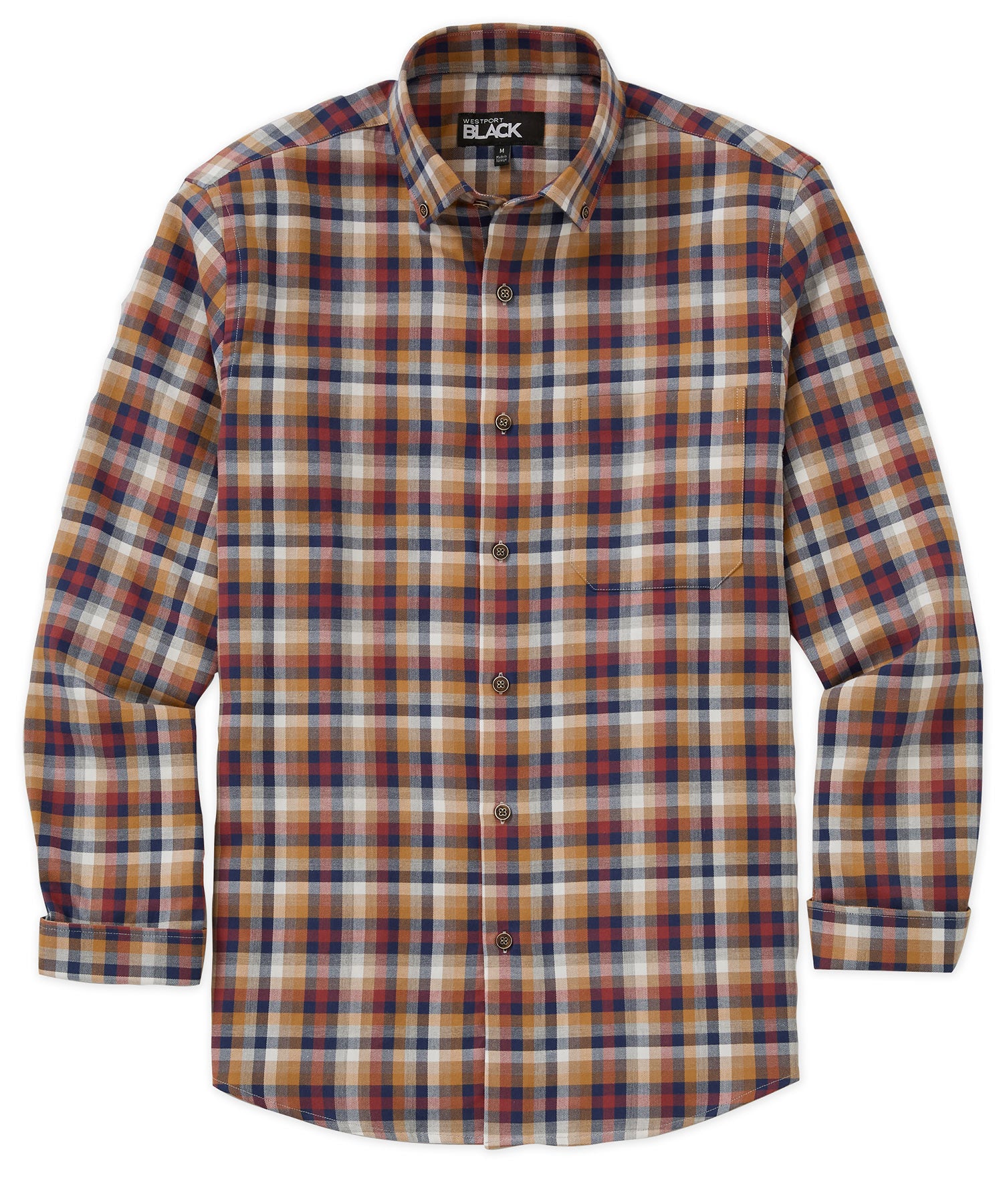 Westport Black Long Sleeve Button Down Collar Sport Shirt