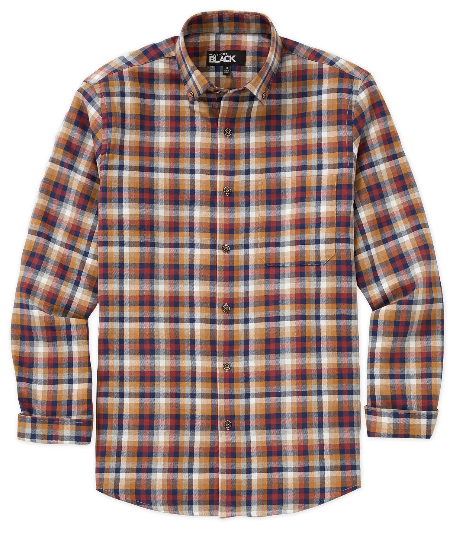Westport Black Long Sleeve Button Down Collar Sport Shirt