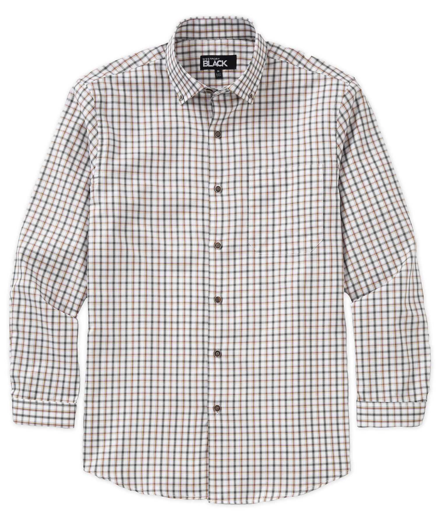 Westport Black Long Sleeve Button Down Collar Sport Shirt, Men's Big & Tall