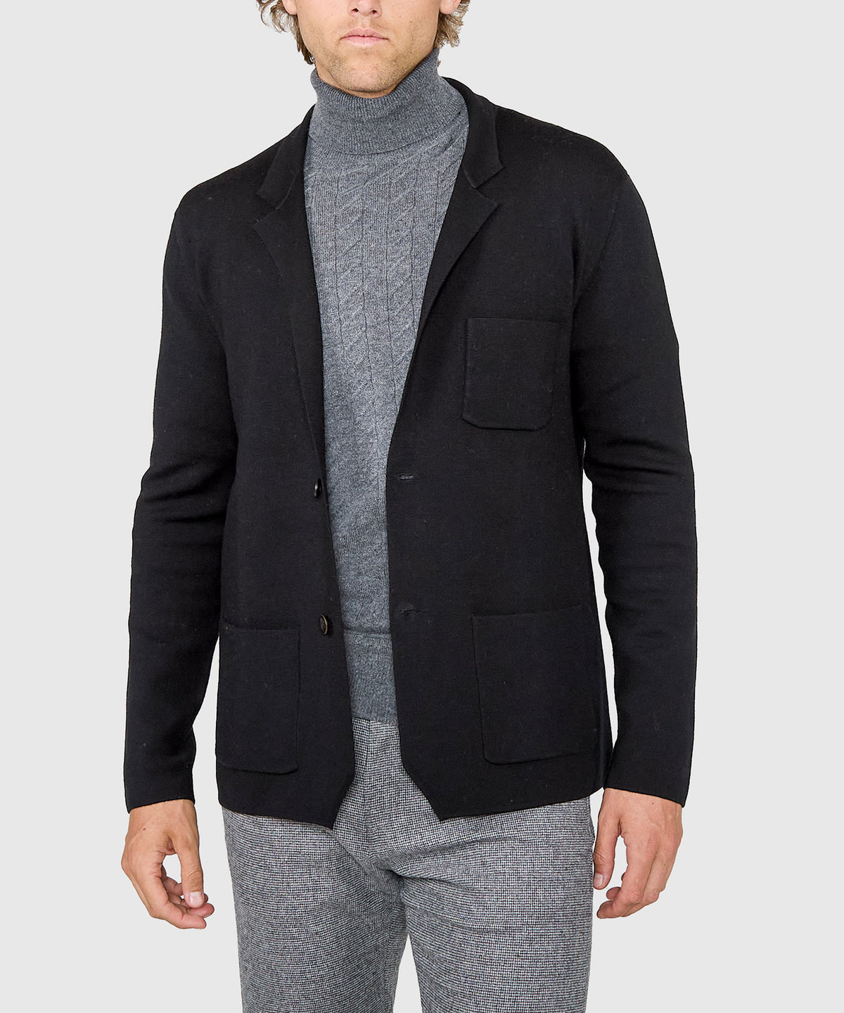 Westport Black Charleton Knit Blazer, Men's Big & Tall