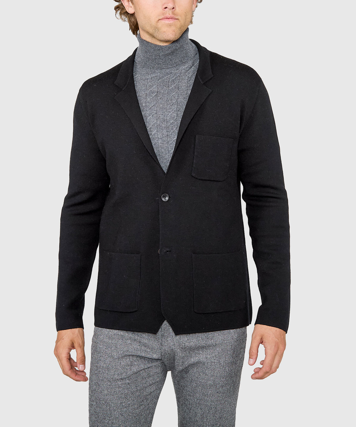 Westport Black Charleton Knit Blazer, Men's Big & Tall