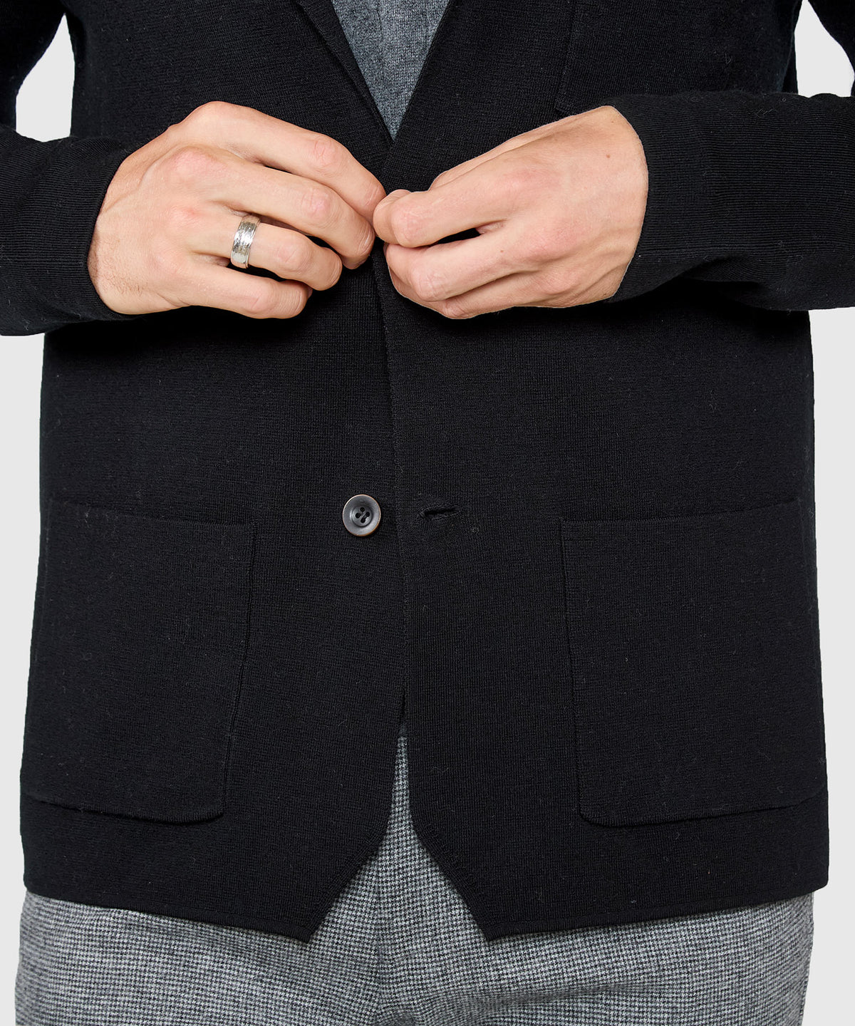 Westport Black Charleton Knit Blazer, Men's Big & Tall