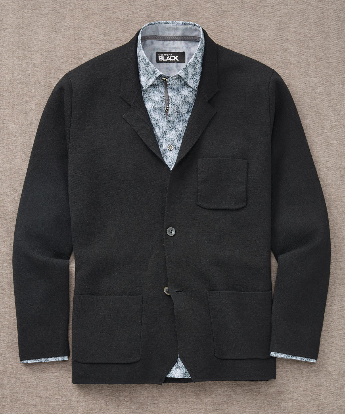 Westport Black Charleton Knit Blazer, Men's Big & Tall