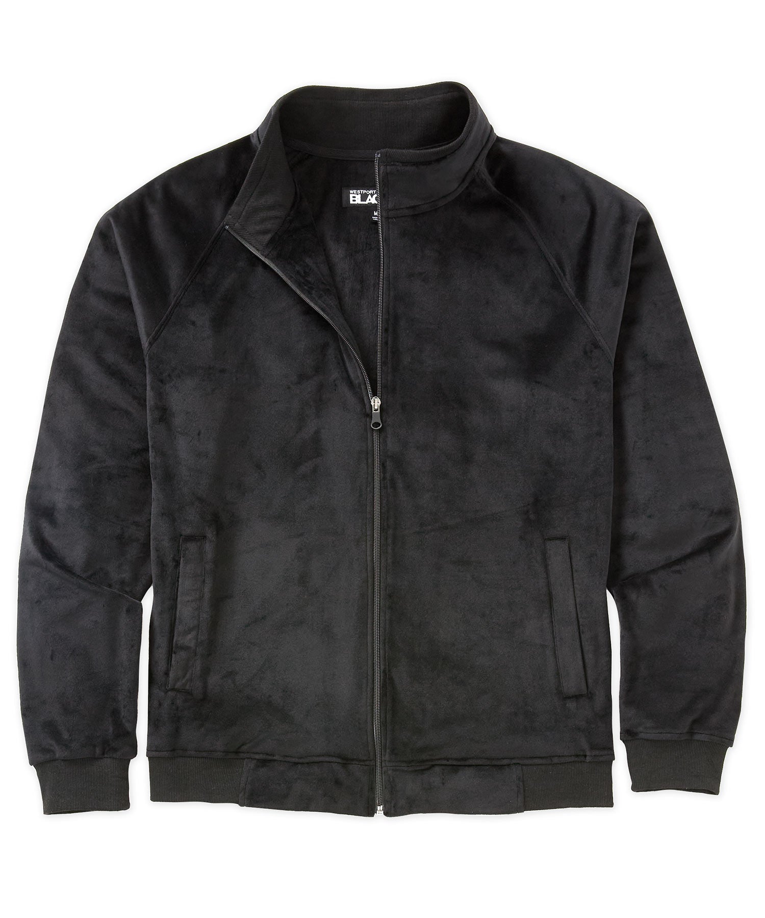 Westport Black Velour Track Jacket, Men's Big & Tall