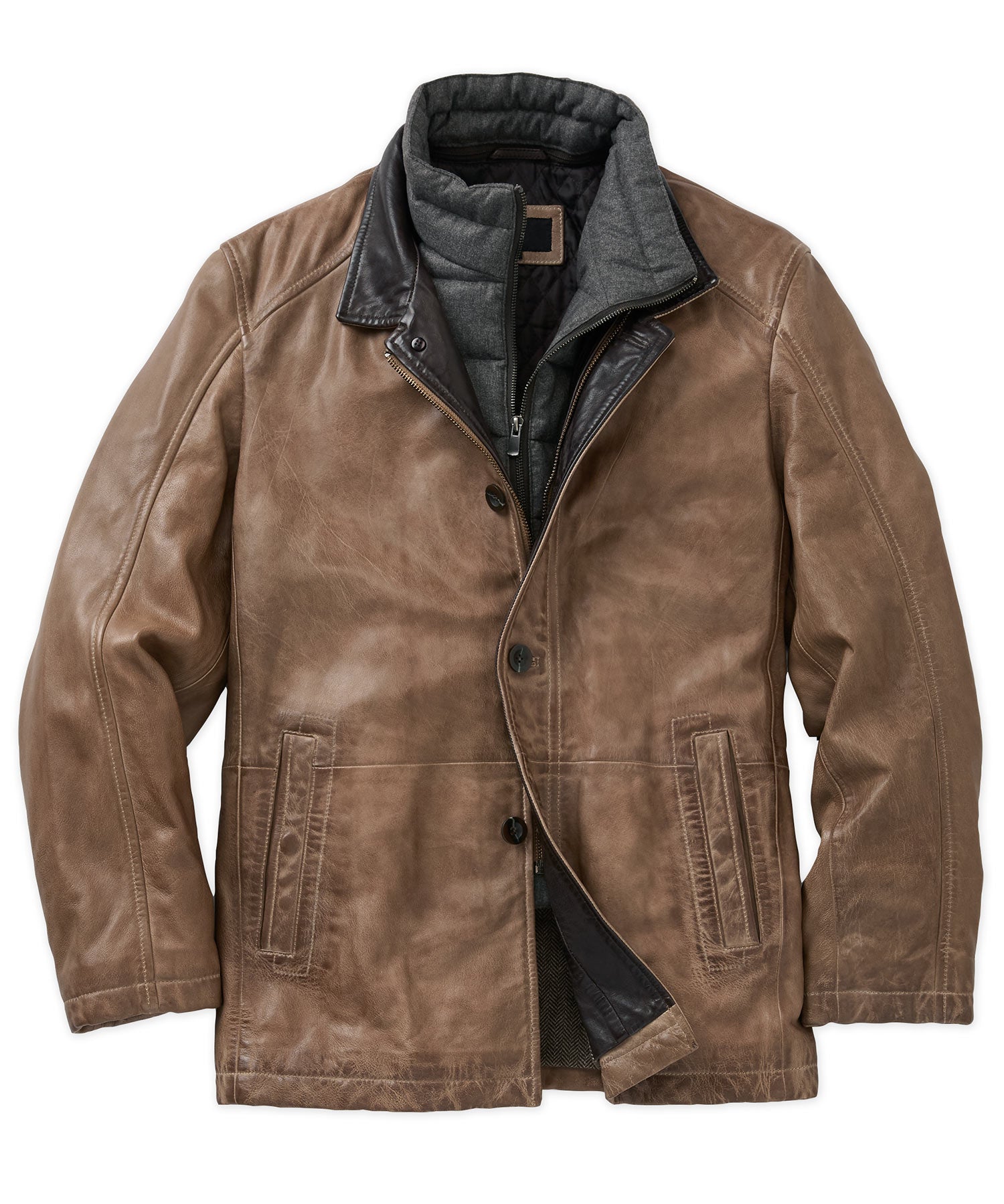 Westport Black Three Quarter Length Leather Jacket