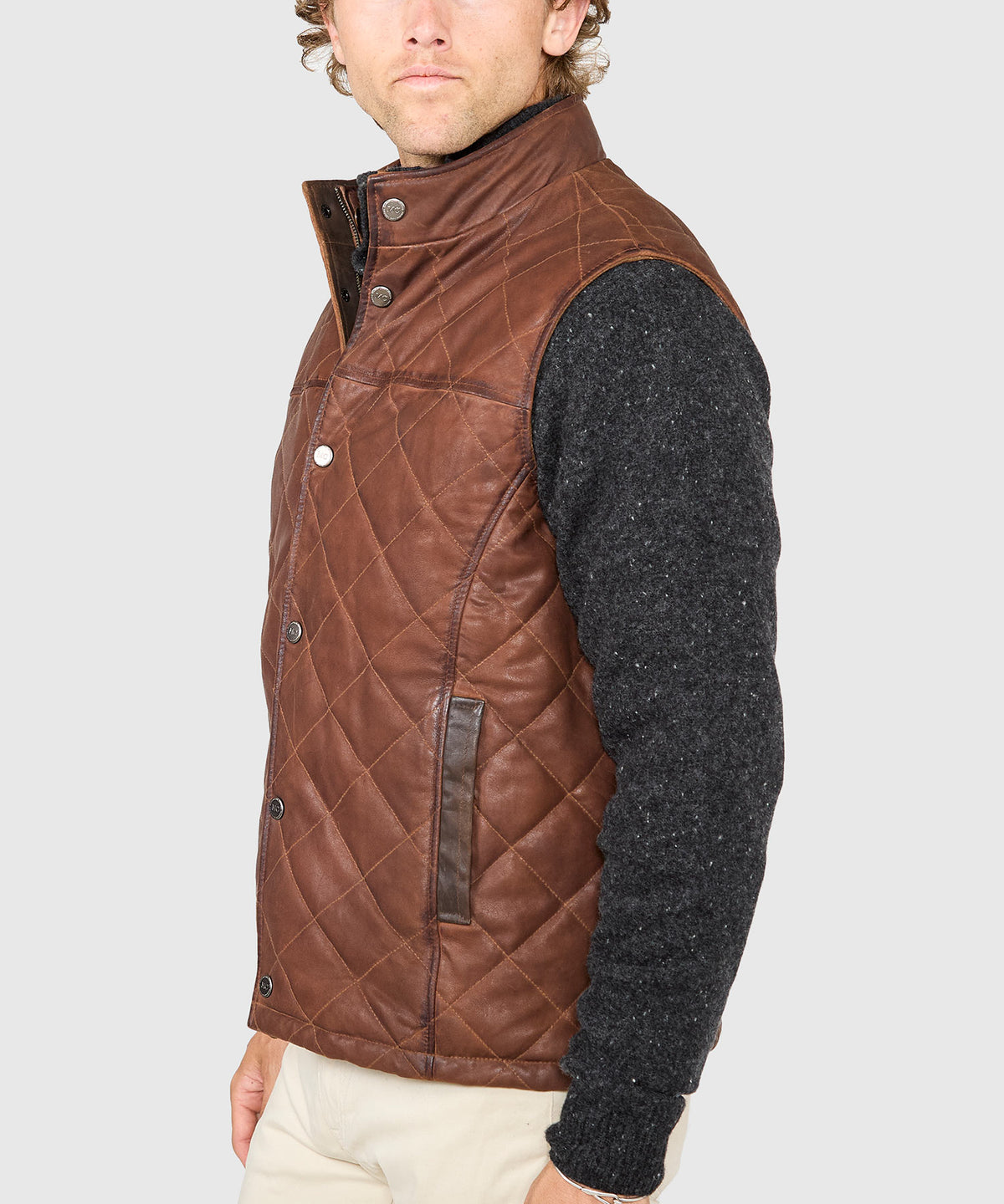 Westport Black Beaver Creek Quilted Goat Suede Vest, Men's Big & Tall