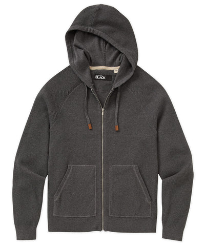 Westport Black Cotton Cashmere Raglan Sleeve Hoodie Pullover, Men's Big & Tall