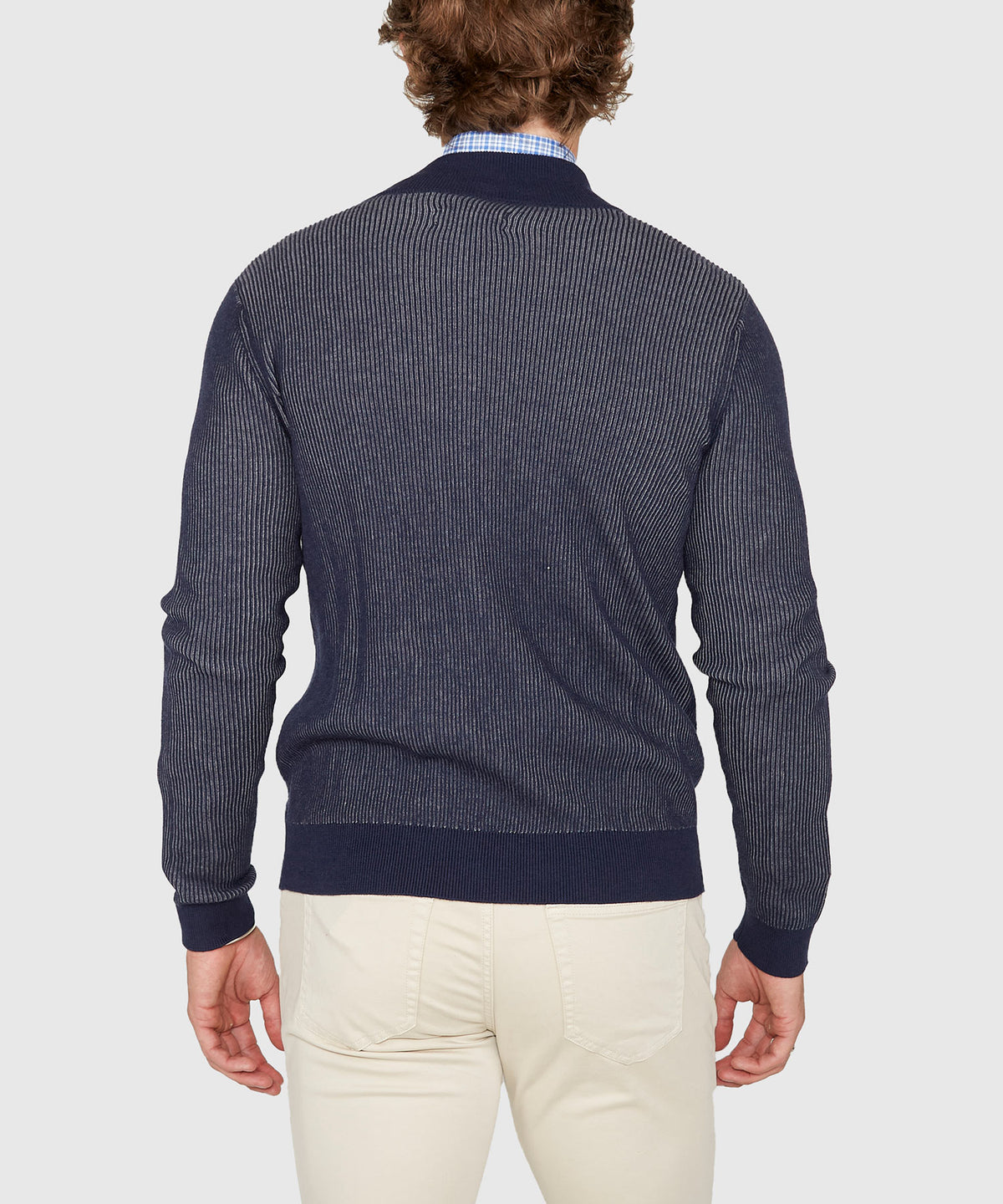 Westport Black Zip Front Cardigan, Men's Big & Tall