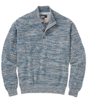Westport Black Chenille Button Mock Sweater