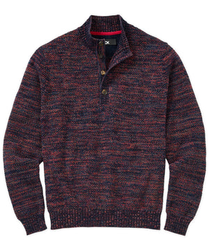 Westport Black Chenille Button Mock Sweater