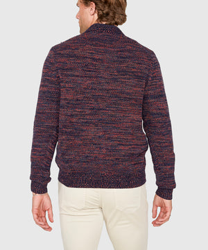 Westport Black Chenille Button Mock Sweater