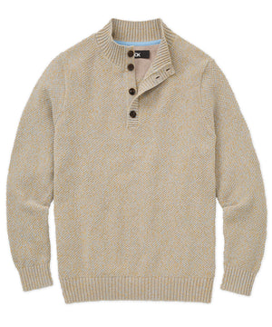 Westport Black Chenille Button Mock Sweater
