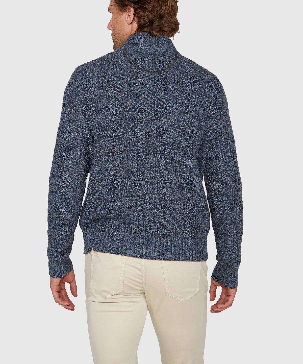 Westport Black Tri-Color Quarter Zip Sweater, Men's Big & Tall