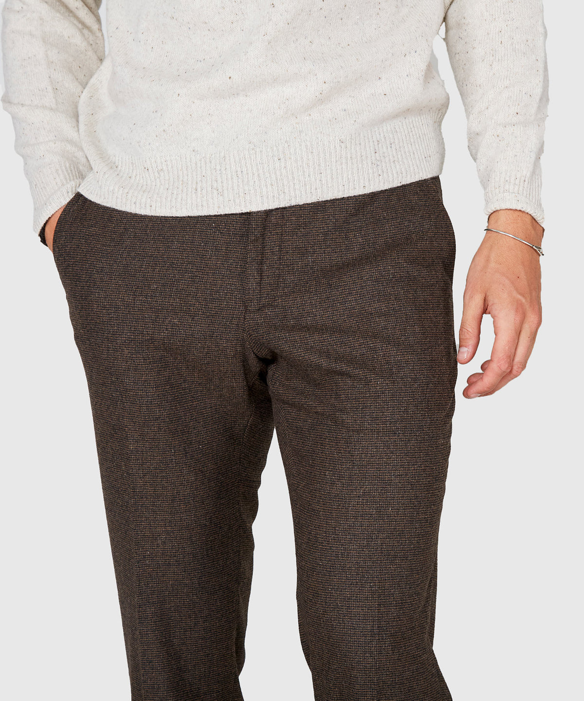 Westport Black Flat Front Houndstooth Pant, Men's Big & Tall