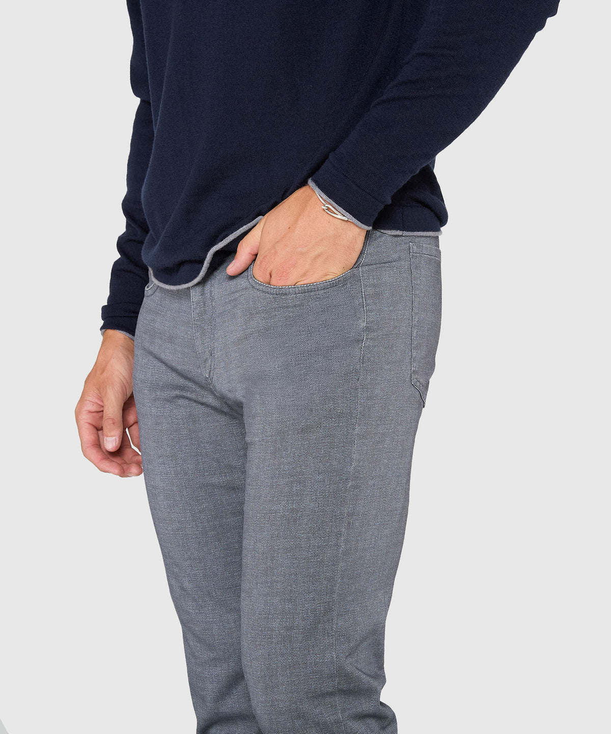 Westport Black 5-Pocket Dog Bone Pant, Men's Big & Tall