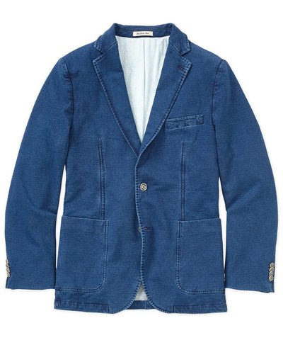 Westport Black Indigo Wash Denim Knit Sport Coat, Men's Big & Tall