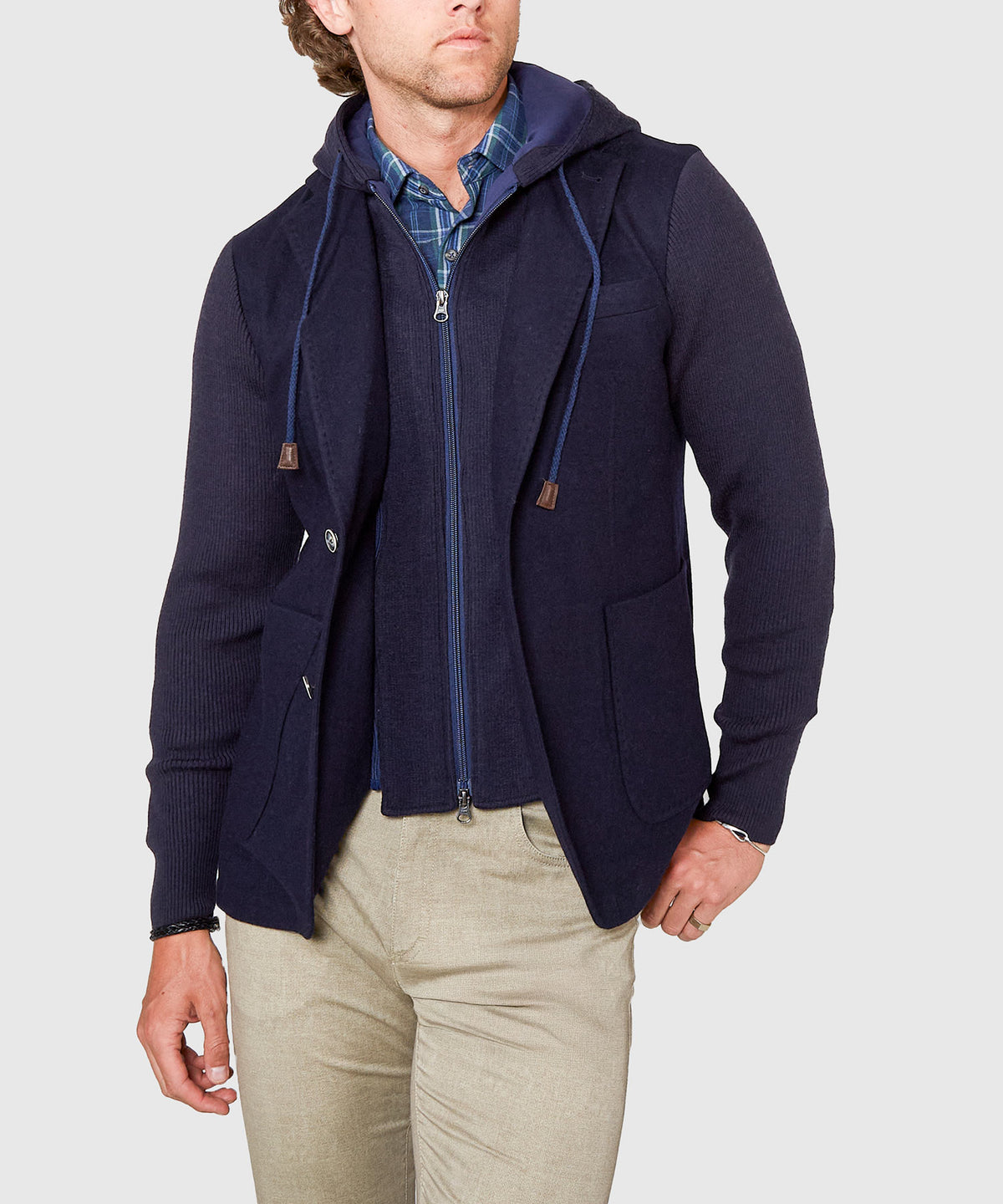 Westport Black Hybrid Knit Blazer, Men's Big & Tall