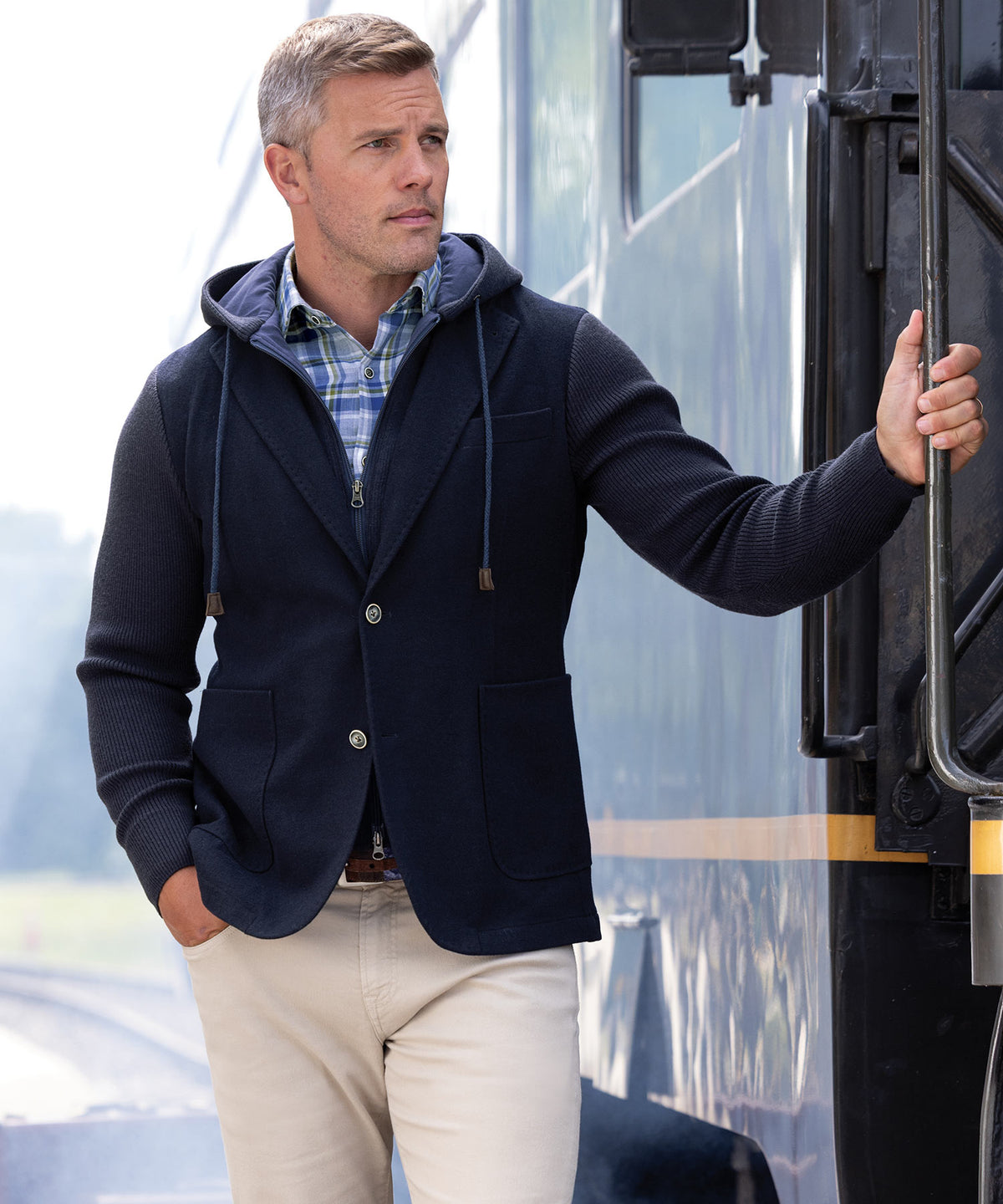 Westport Black Hybrid Knit Blazer, Men's Big & Tall