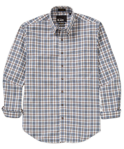 Westport Black Long Sleeve Button Down Collar Cotton Wool Sport Shirt, Men's Big & Tall