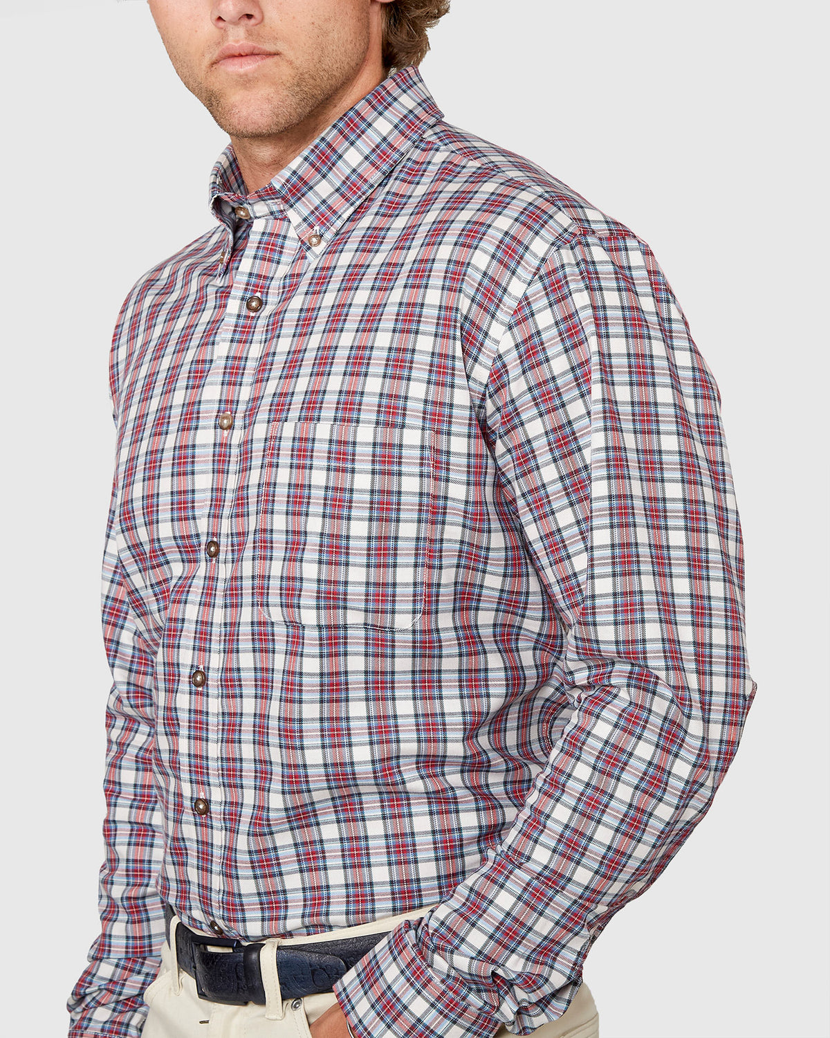Westport Black Long Sleeve Button Down Collar Cotton Wool Sport Shirt, Men's Big & Tall