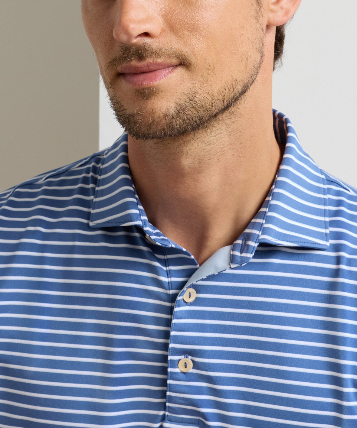 Men's Big & Tall Peter Millar Dunnes Short Sleeve Performance Jersey Polo White/Snow Pea / 2XT Men's Big & Tall Peter Millar Dunnes Short Sleeve Performance Jersey Polo White/Snow Pea / 2XT