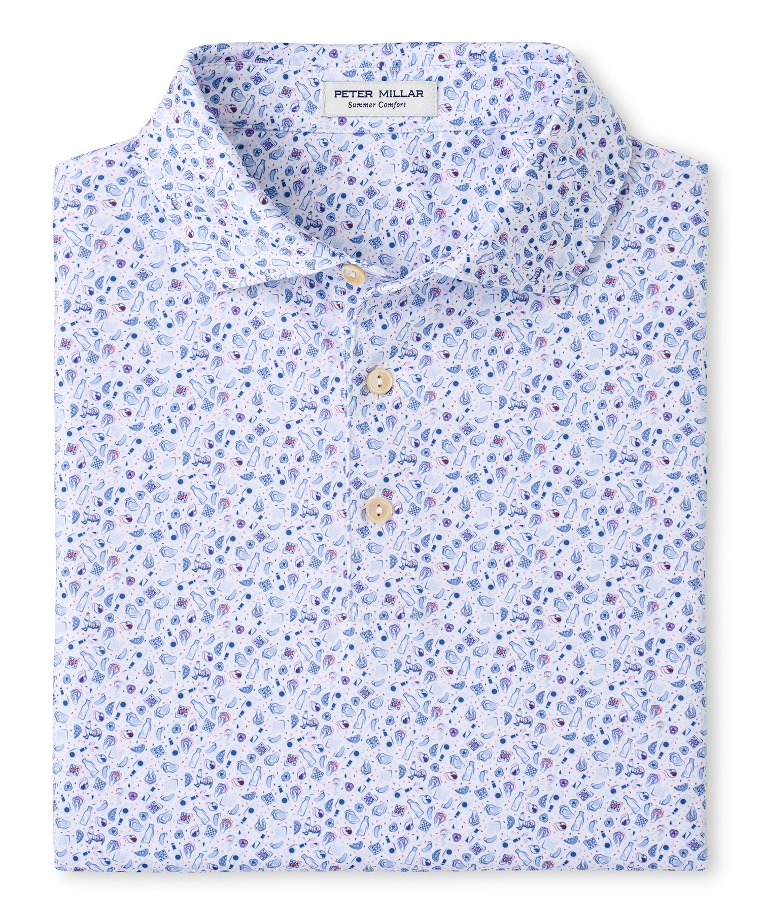 Peter Millar Oyster Roast Short Sleeve Performance Jersey Polo, Men's Big & Tall