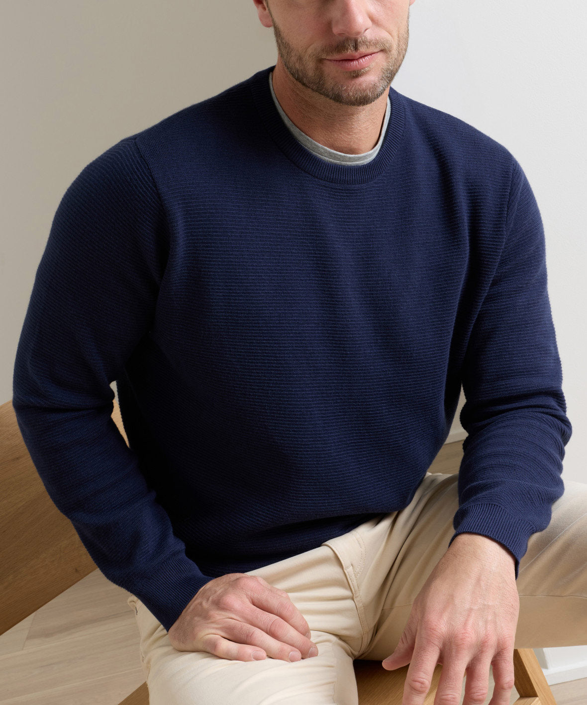Peter Millar Coolspun Textured Crewneck Sweater, Men's Big & Tall