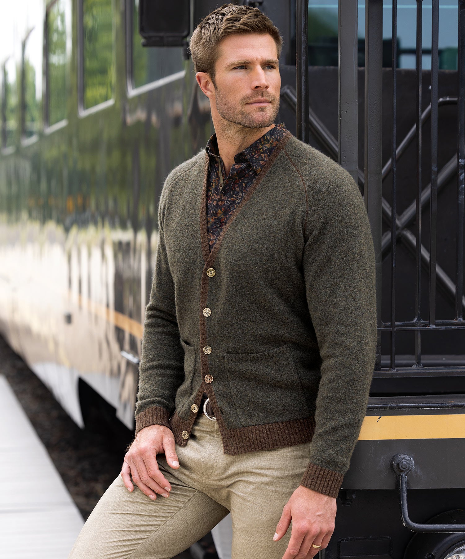 Westport Black Big & Tall Brushed Merino Wool Olive Cardigan | Westport Big & Tall Westport Black Big & Tall Brushed Merino Wool Olive Cardigan | Westport Big & Tall