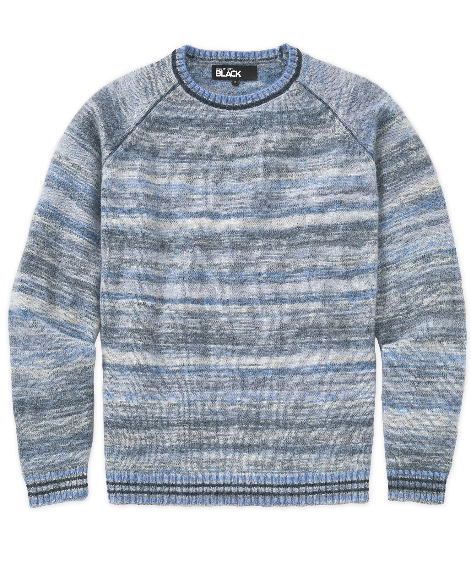 Westport Black Big & Tall Alpaca Space Dye Crew Sweater | Westport