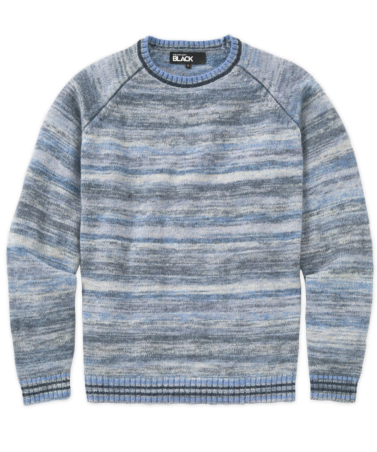 Westport Black Brushed Alpaca Space Dye Crew T-Shirt, Men's Big & Tall