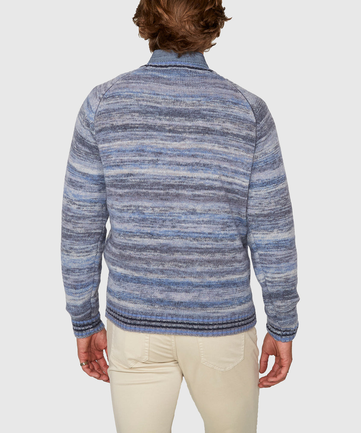 Westport Black Brushed Alpaca Space Dye Crew T-Shirt, Men's Big & Tall